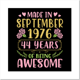 Made In September 1976 Happy Birthday 44 Years Of Being Awesome To Me You Nana Mom Daughter Posters and Art